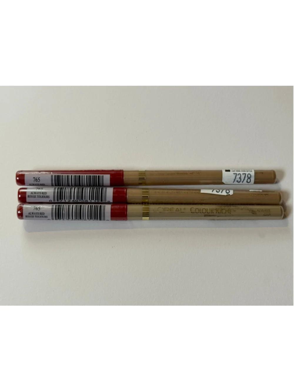 L'Oreal Paris Colour Riche Creamy Lip Liner, Always Red 765 (Set of 3) NEW